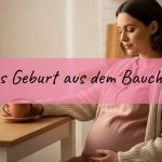 Schwangere Frau hört in sich hinein, Sinnbild für Geburtsbericht aus Bauchgefühl und Intuition